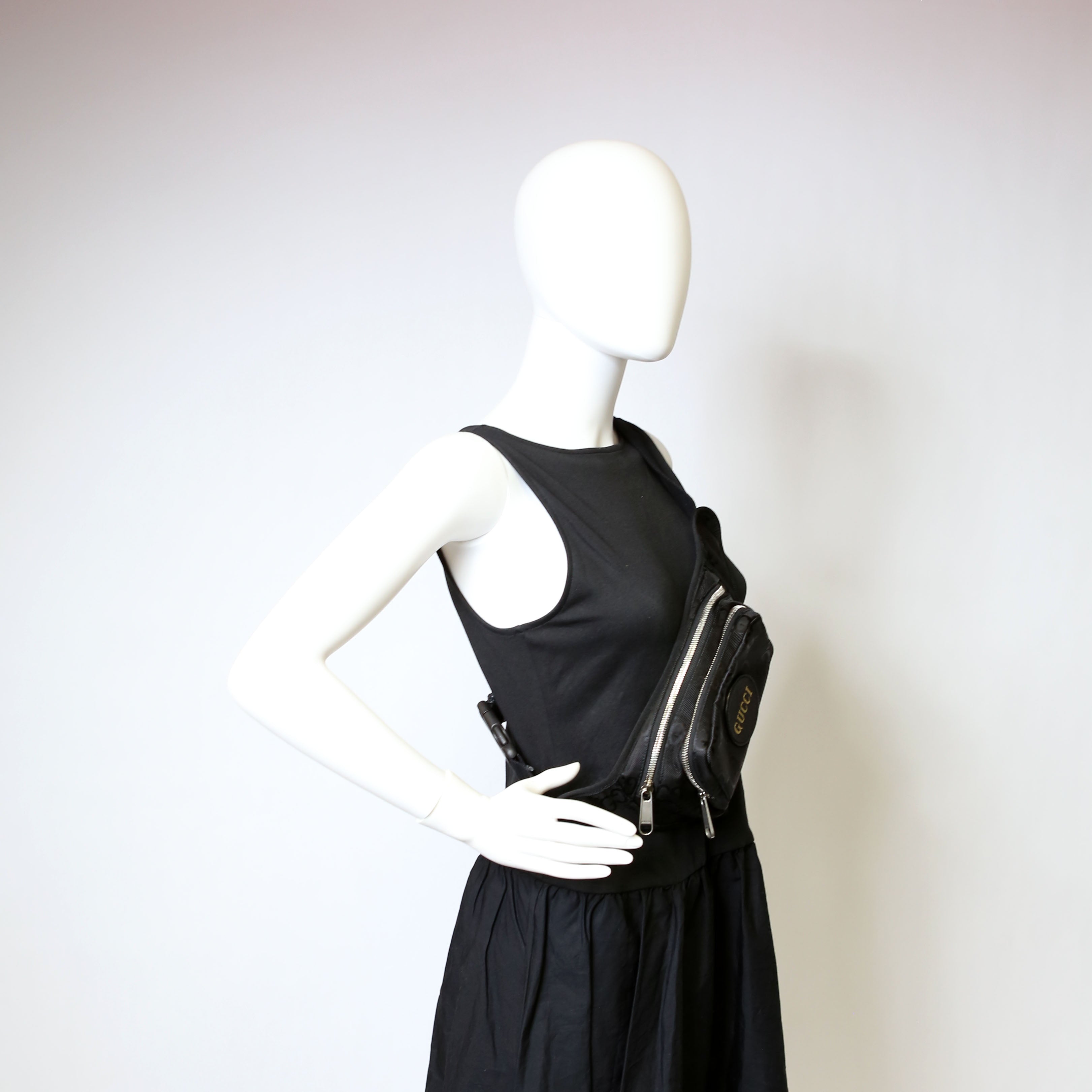 739372 Nylon Off the Grid Logo Belt Bag Black