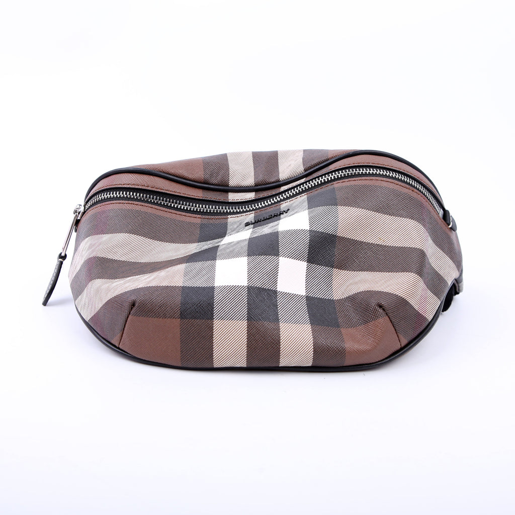 Cason E-Canvas Check Belt Bag Brown/Black