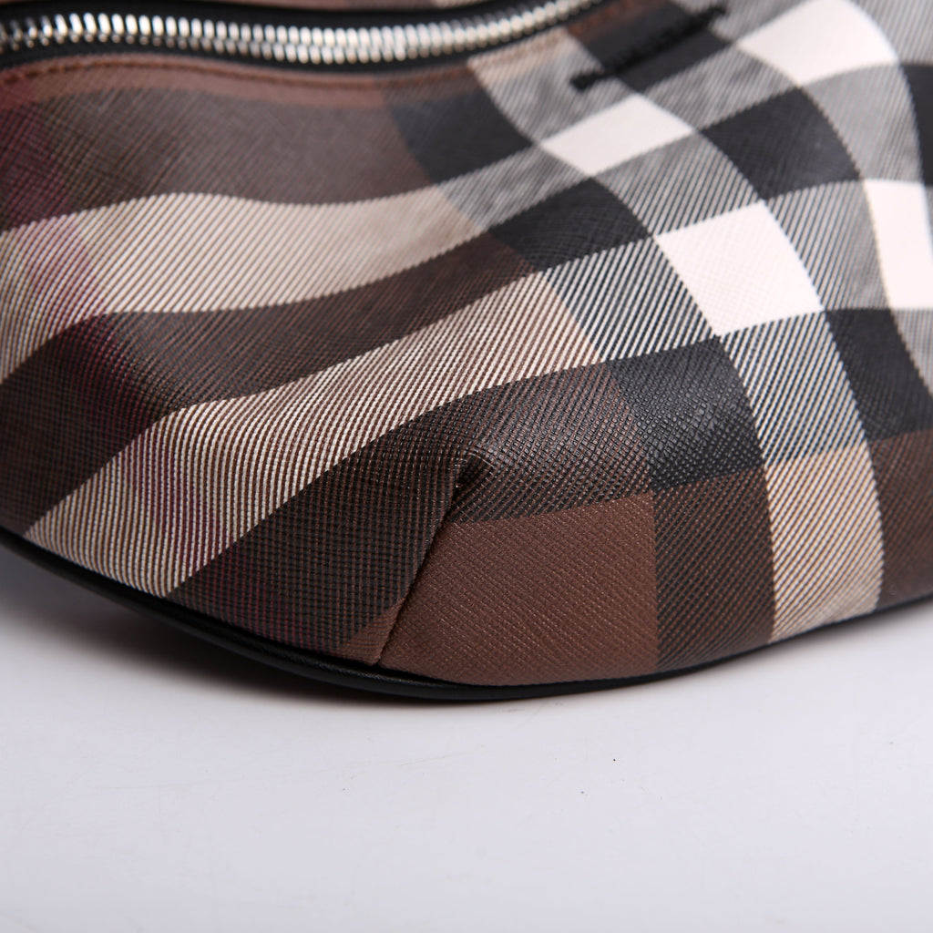Cason E-Canvas Check Belt Bag Brown/Black