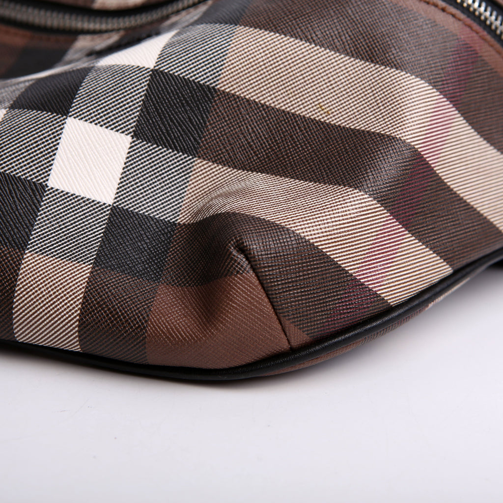 Cason E-Canvas Check Belt Bag Brown/Black