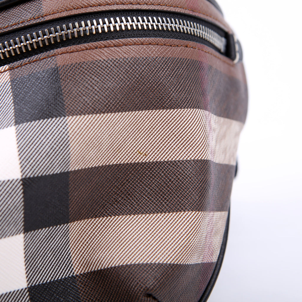 Cason E-Canvas Check Belt Bag Brown/Black