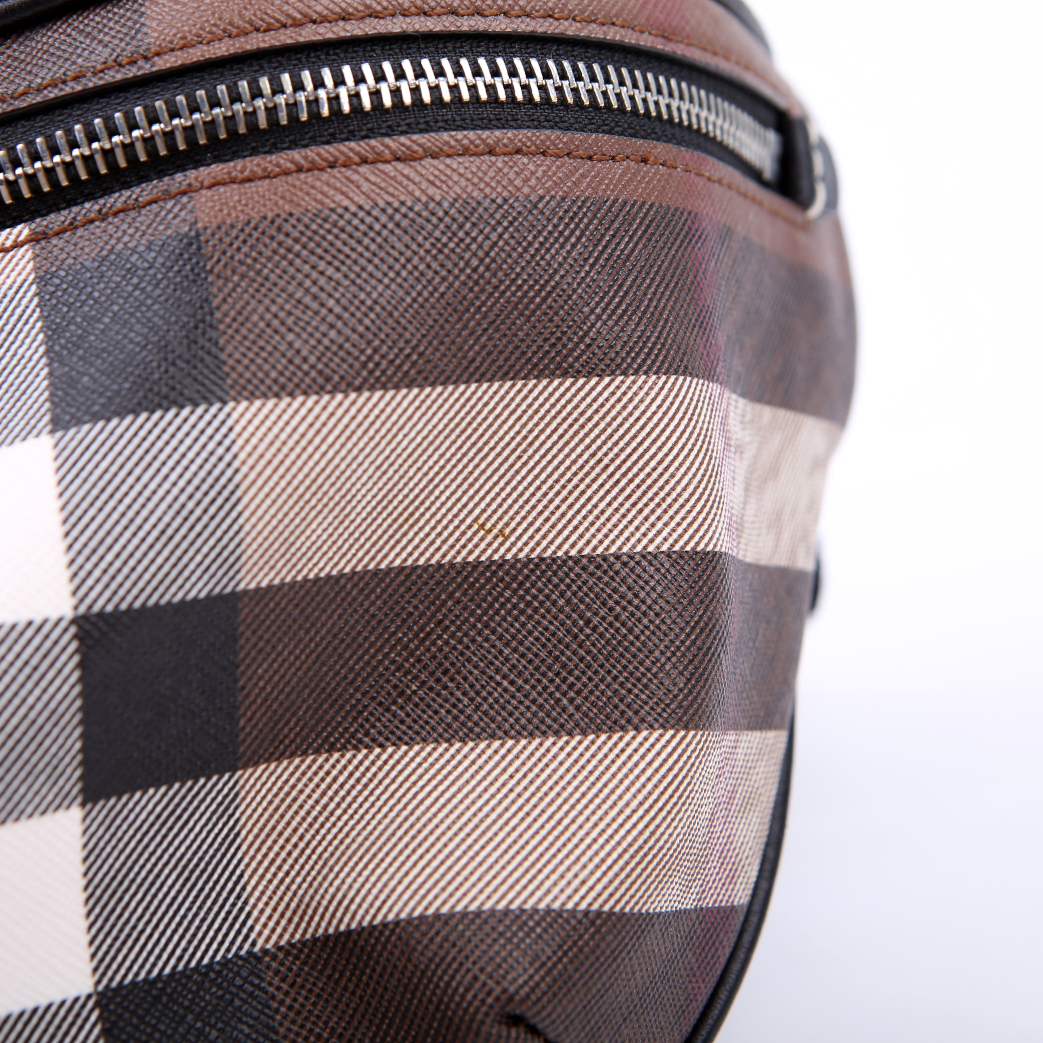 Cason E-Canvas Check Belt Bag Brown/Black