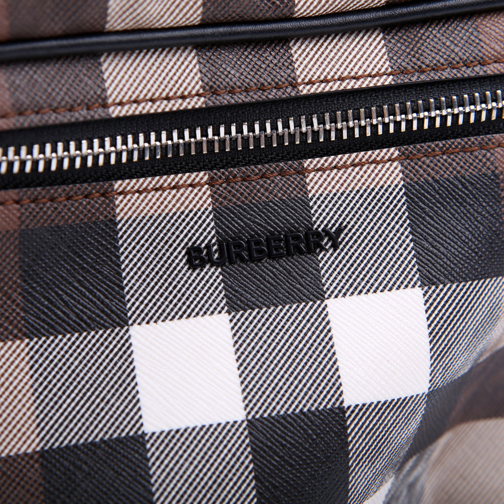 Cason E-Canvas Check Belt Bag Brown/Black