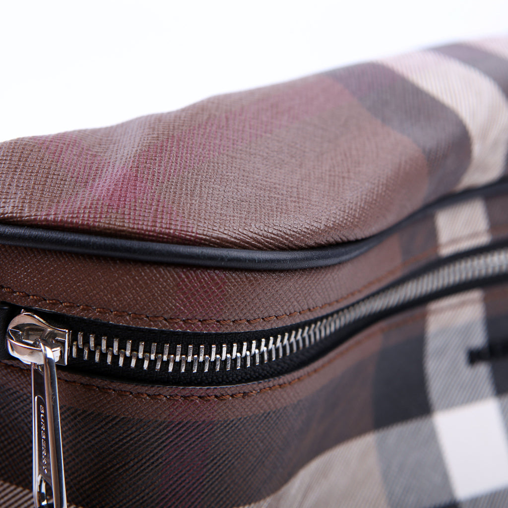 Cason E-Canvas Check Belt Bag Brown/Black