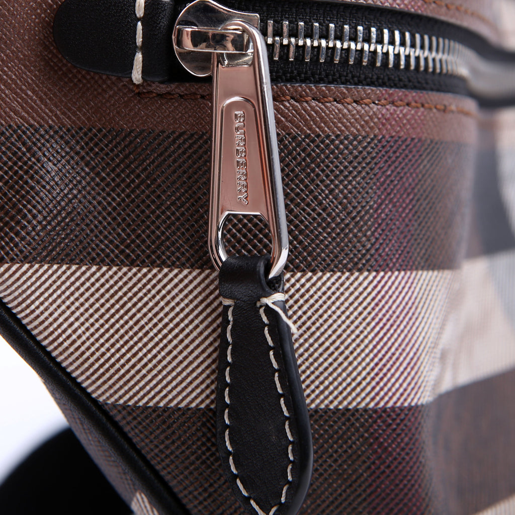 Cason E-Canvas Check Belt Bag Brown/Black