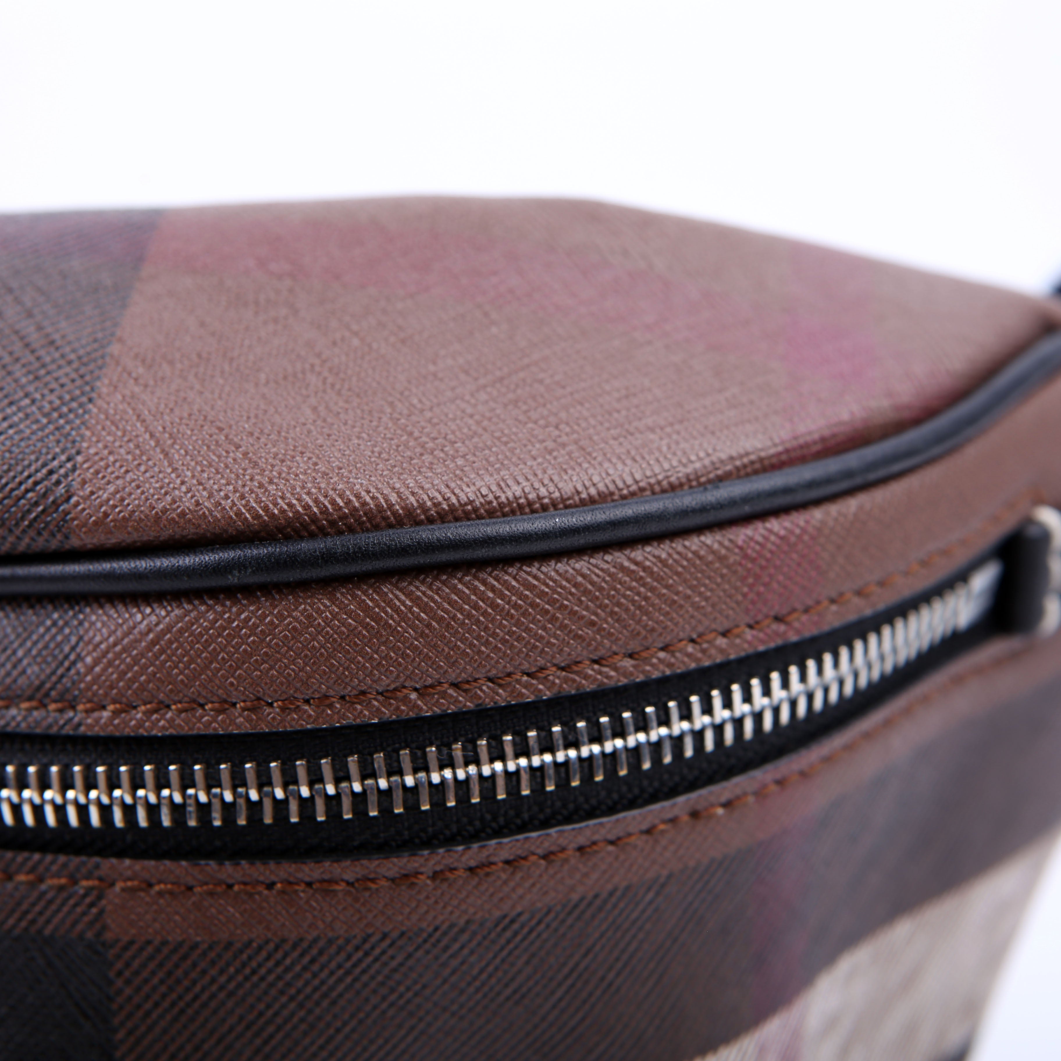 Cason E-Canvas Check Belt Bag Brown/Black