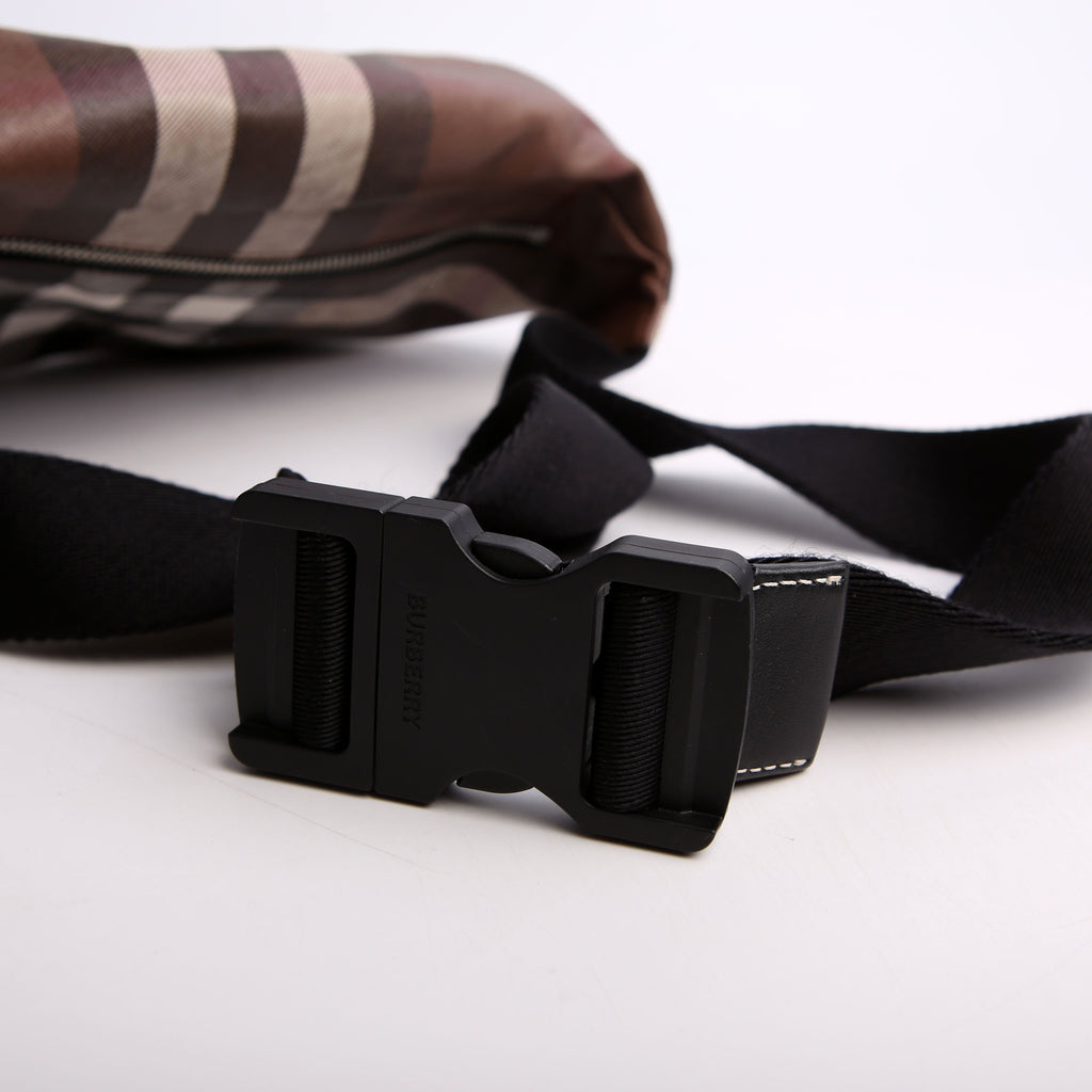 Cason E-Canvas Check Belt Bag Brown/Black