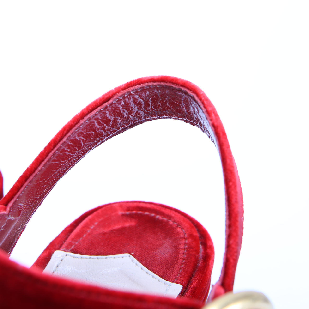 Prada Slingback Platform Velvet Sandals Size 38 Red