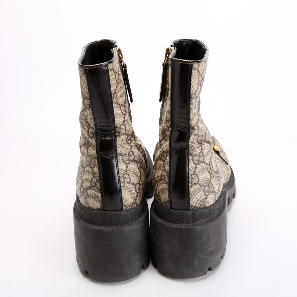 Gucci GG Supreme Interlocking Boot Size 40 Beige/Black