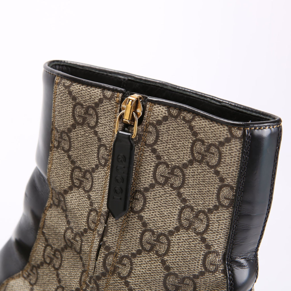 Gucci GG Supreme Interlocking Boot Size 40 Beige/Black