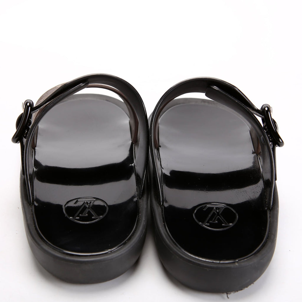 Sunbath Flat Mule Sandals Size 38 Black/Brown