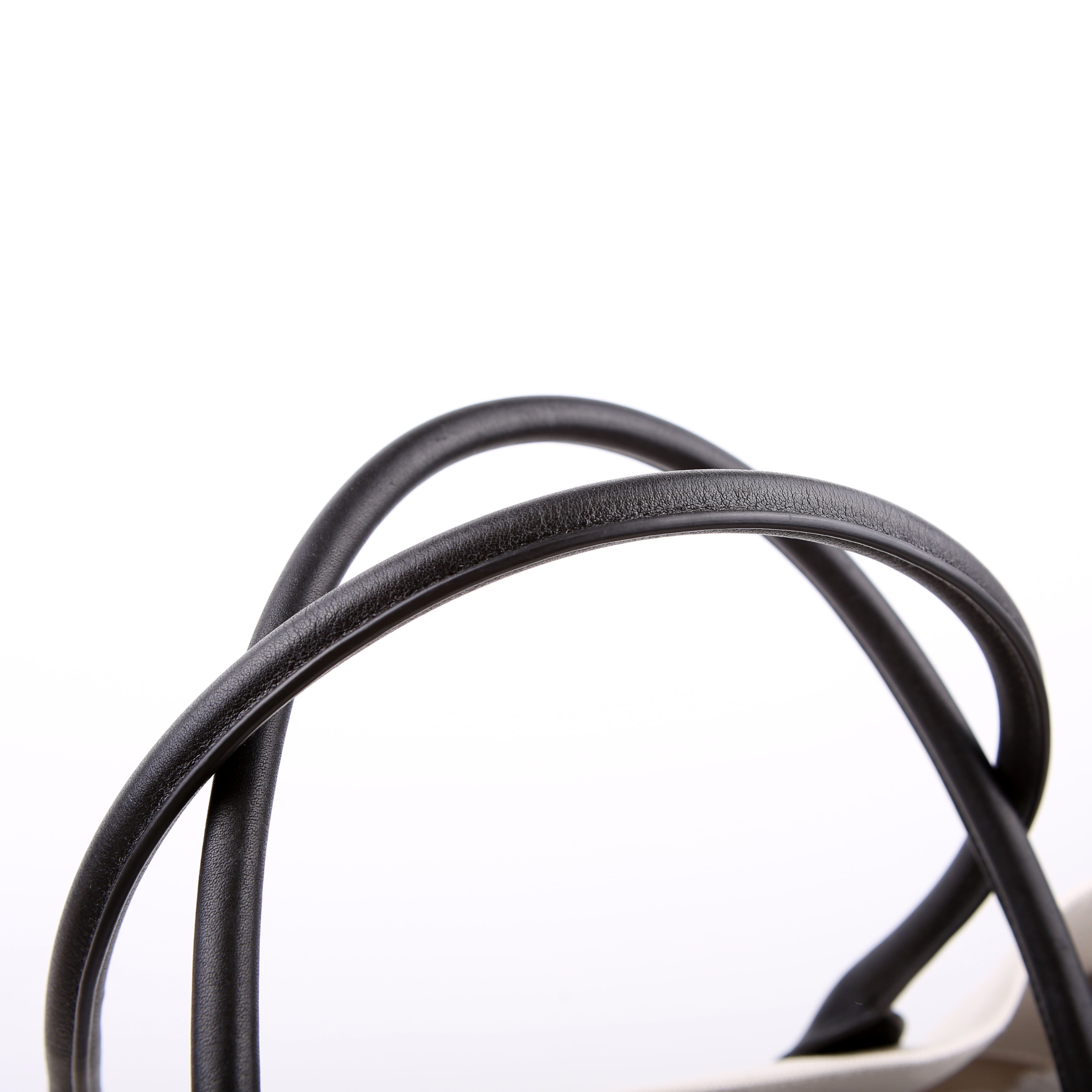 SAINT LAURENT Rive Gauche Canvas Maxi Tote White/Black