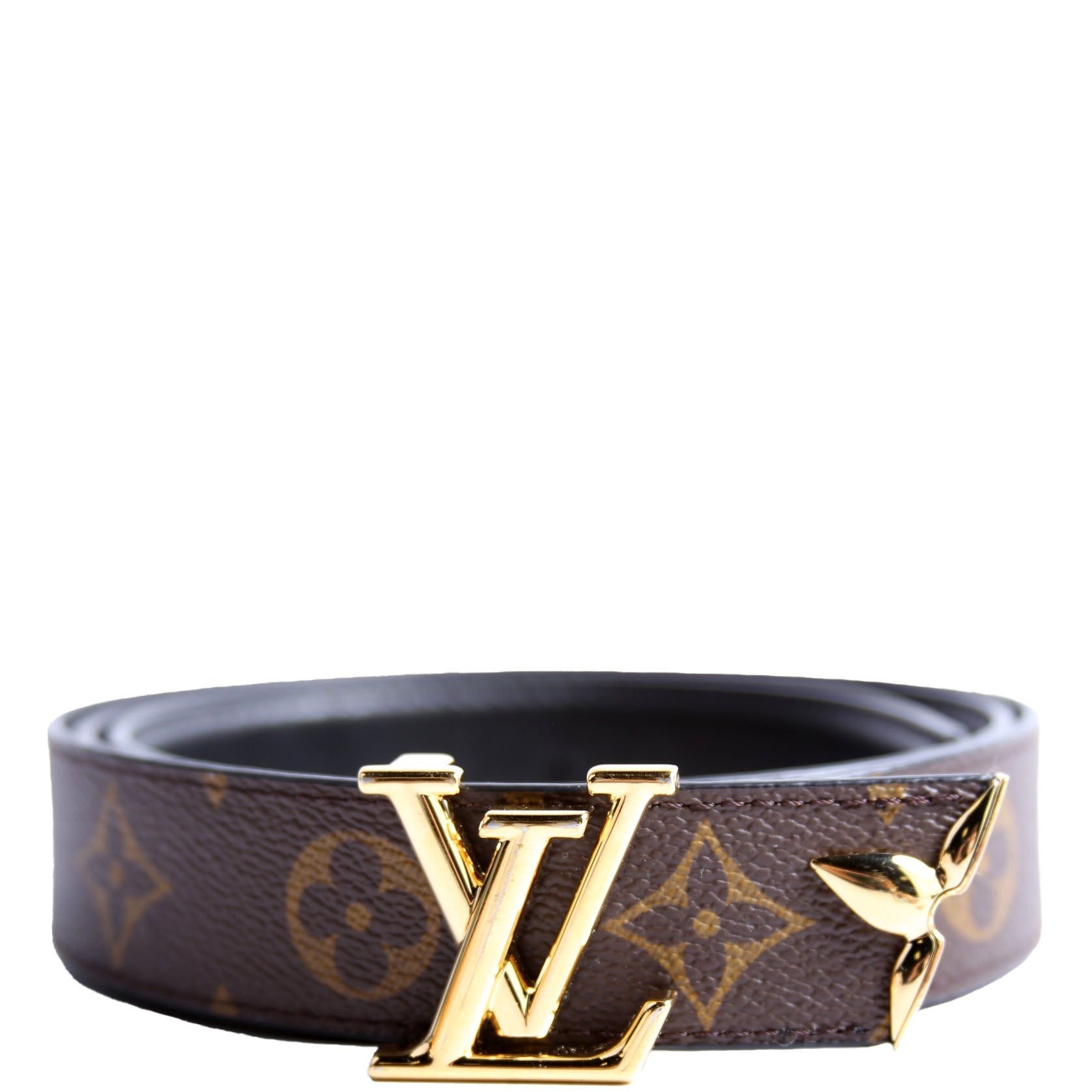 Pretty LV 30MM Reversible Leather/Monogram Belt Size 90/36 Brown