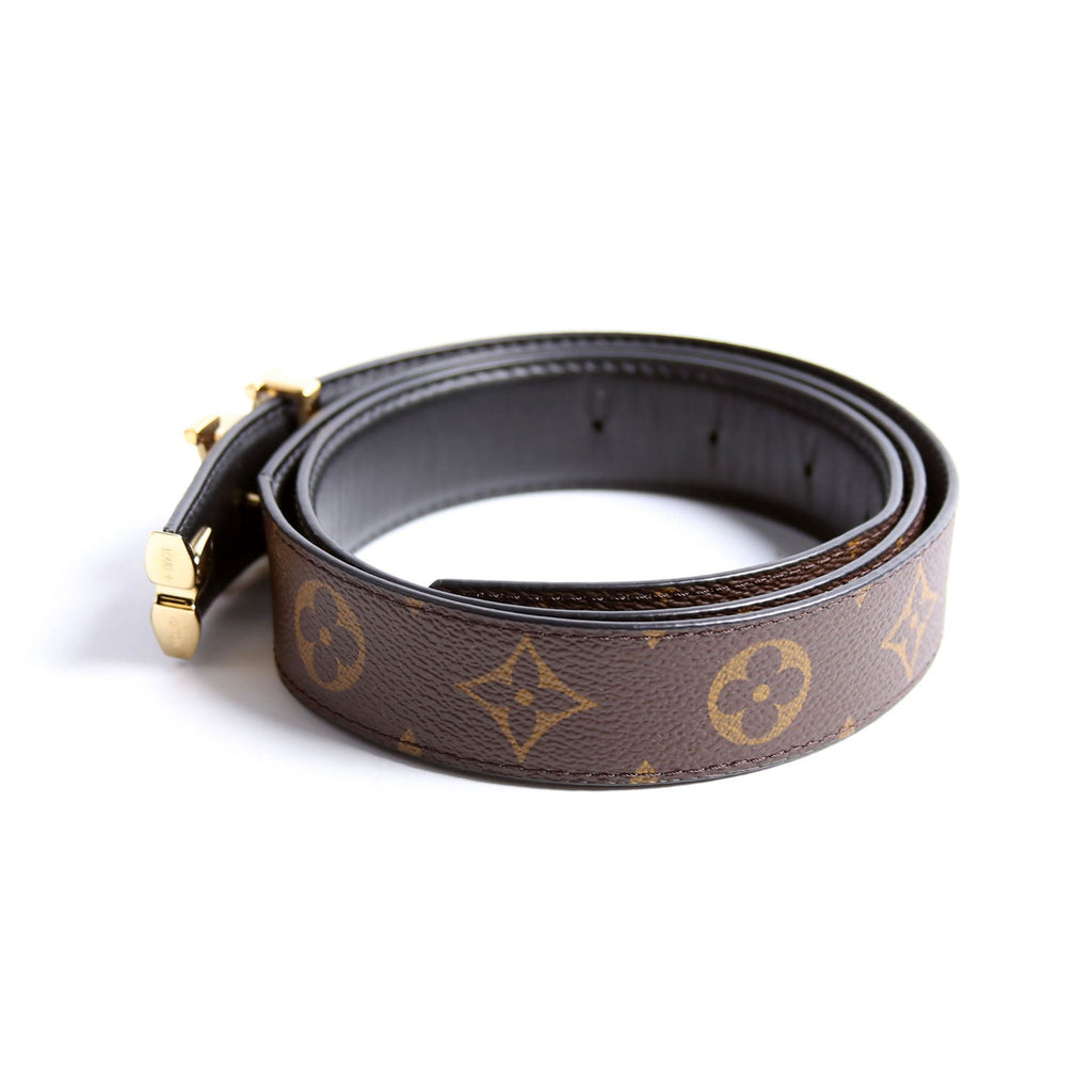 Pretty LV 30MM Reversible Leather/Monogram Belt Size 90/36 Brown