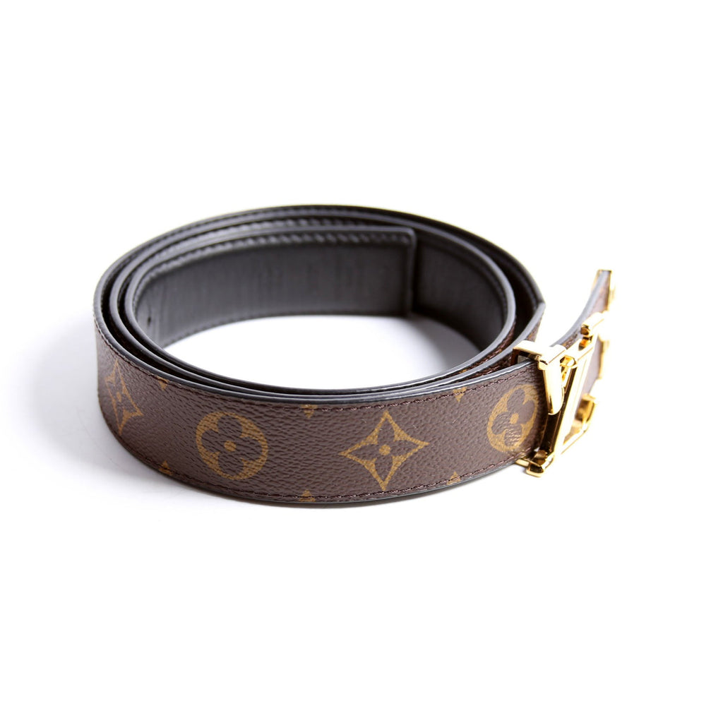 Pretty LV 30MM Reversible Leather/Monogram Belt Size 90/36 Brown