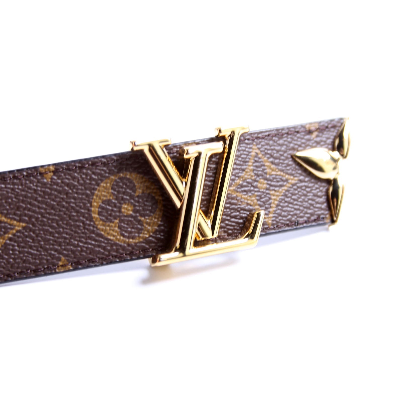Pretty LV 30MM Reversible Leather/Monogram Belt Size 90/36 Brown