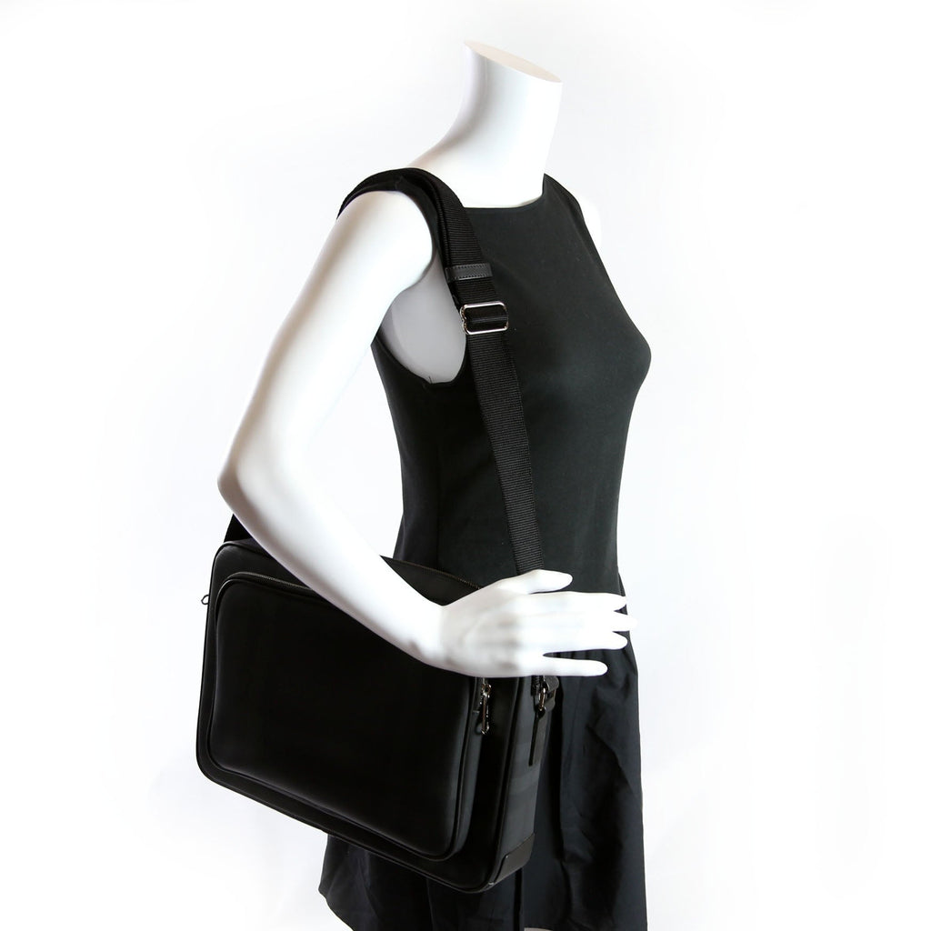 Marlon Check Messenger Black