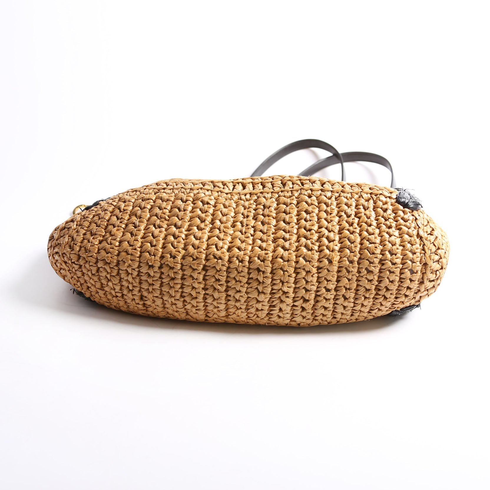 574432 Marmont Raffia Tote Medium Brown/Black