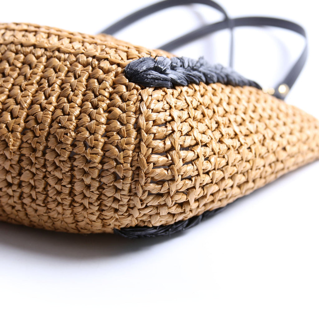 574432 Marmont Raffia Tote Medium Brown/Black