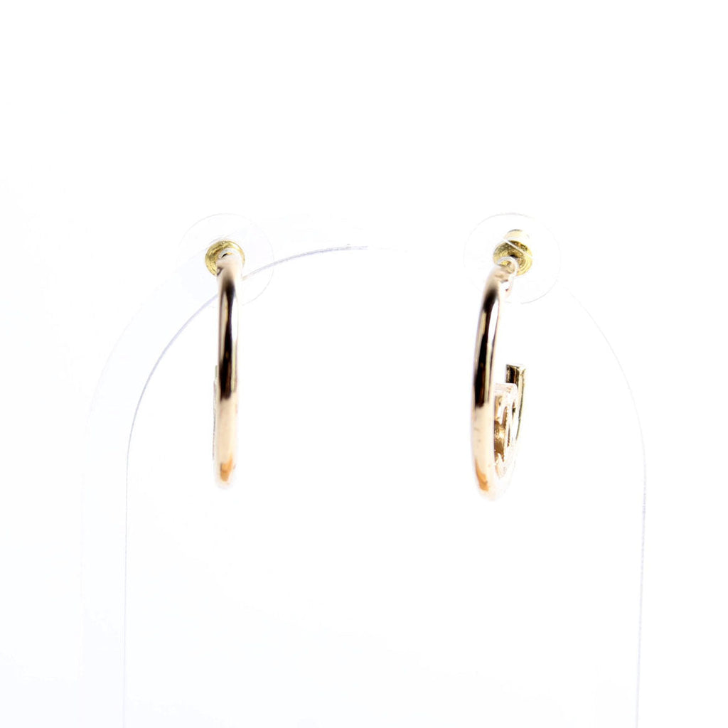 Metal Textured CC Hoops Gold