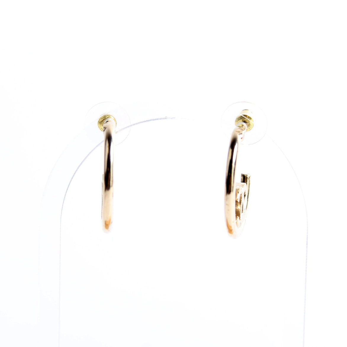 Metal Textured CC Hoops Gold