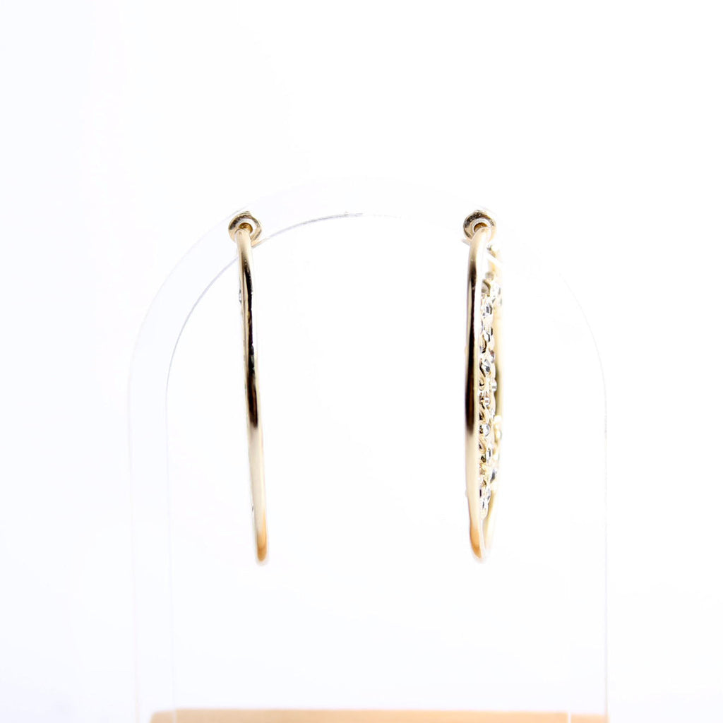 CC Crystal Hoops Earrings Gold