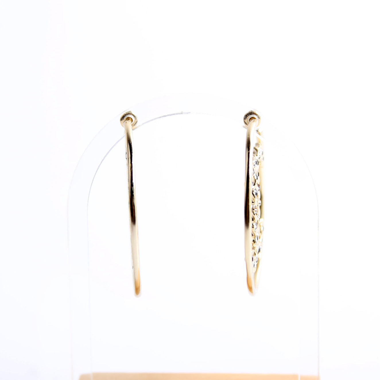 CC Crystal Hoops Earrings Gold