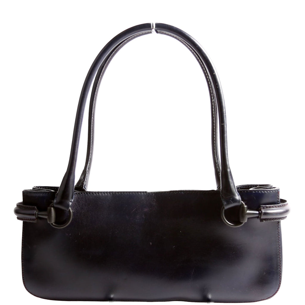 101345 Horsebit Leather Tote Navy