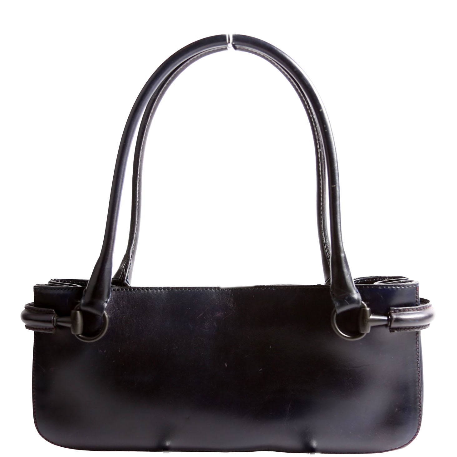 101345 Horsebit Leather Tote Navy