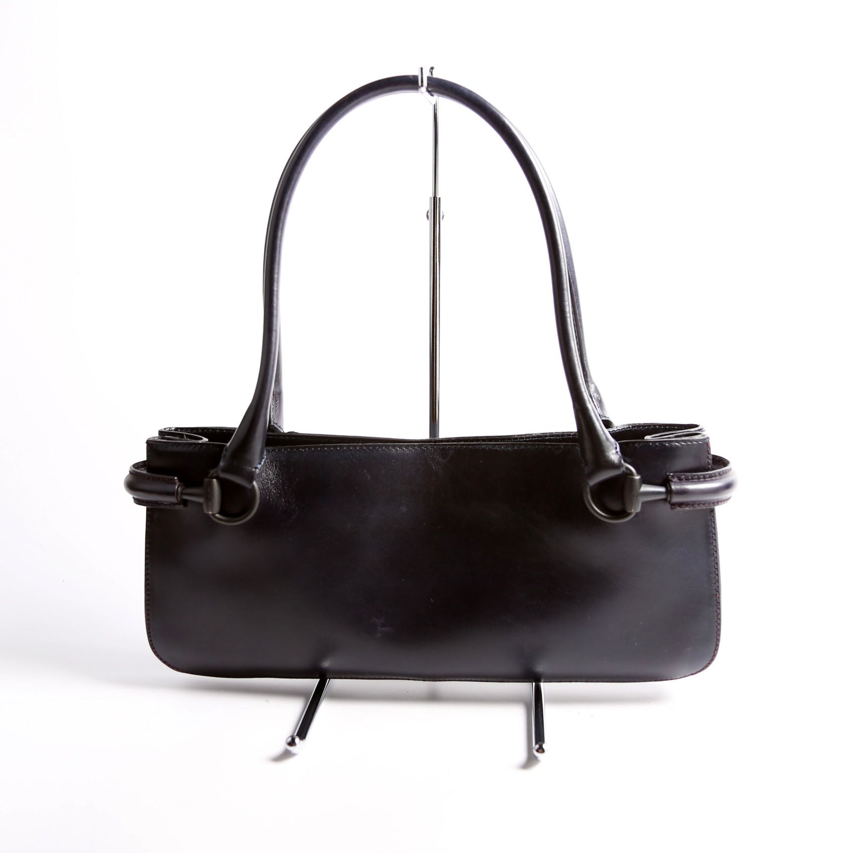 101345 Horsebit Leather Tote Navy