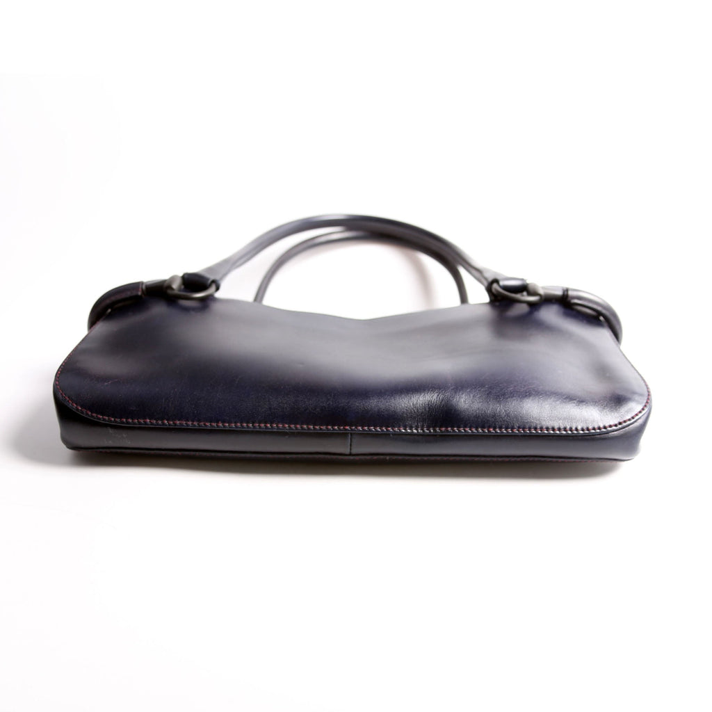 101345 Horsebit Leather Tote Navy
