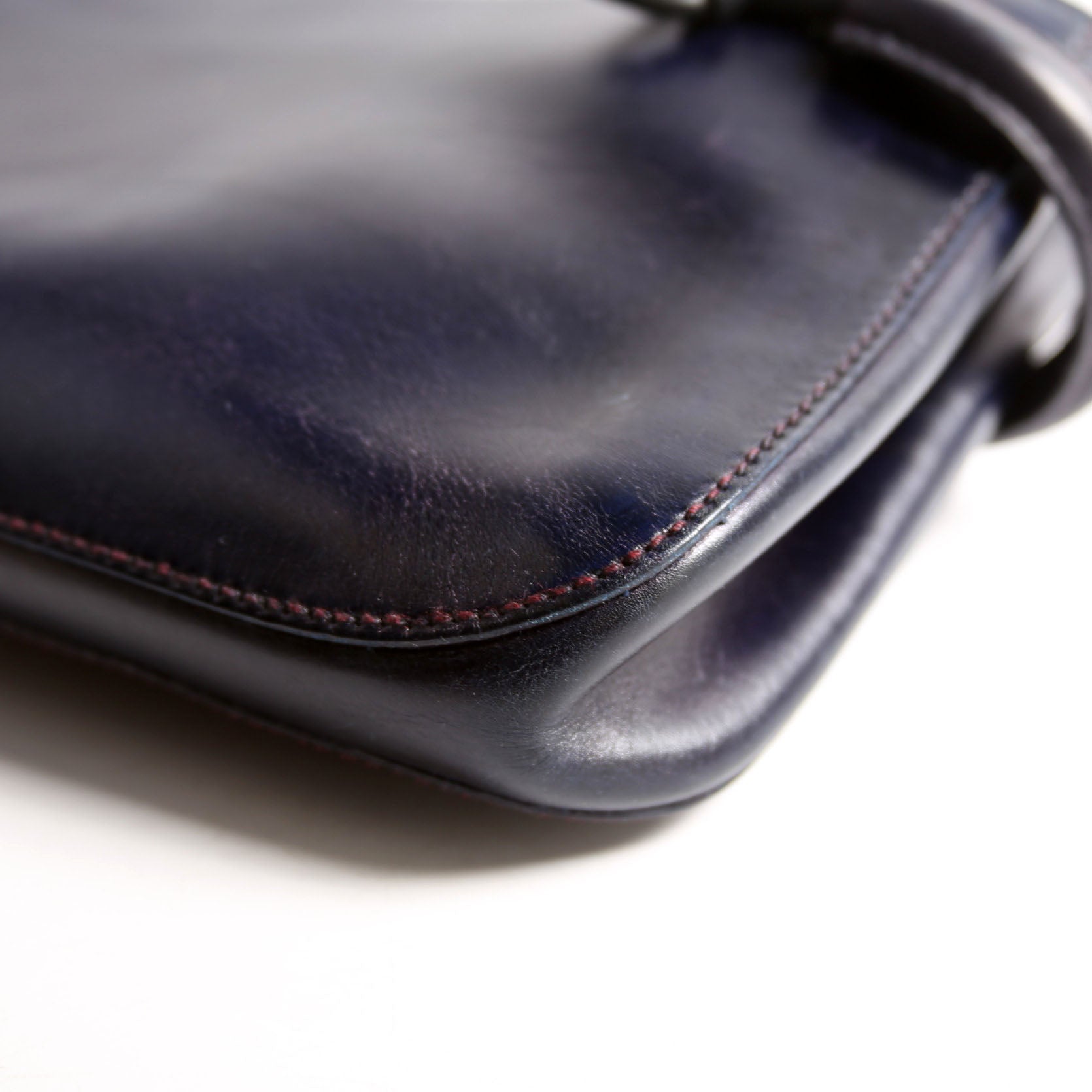 101345 Horsebit Leather Tote Navy