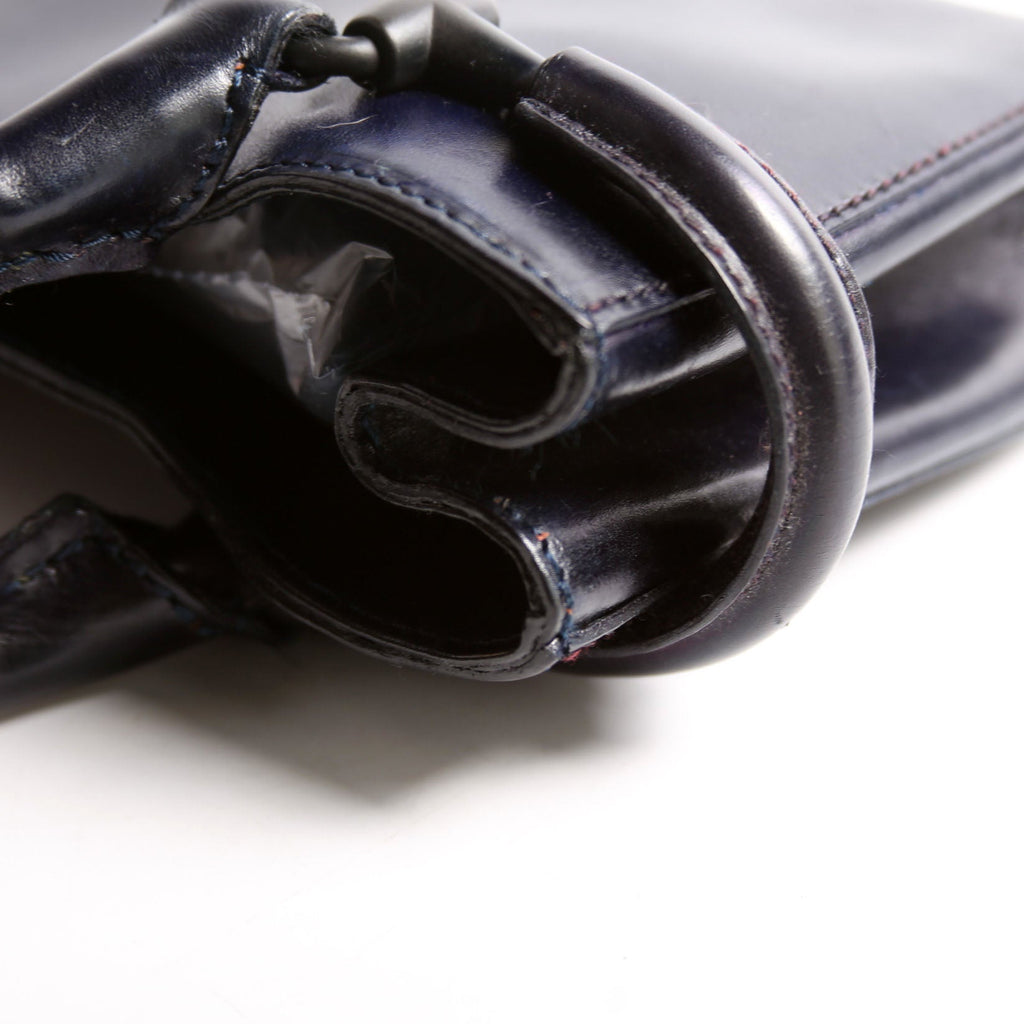 101345 Horsebit Leather Tote Navy