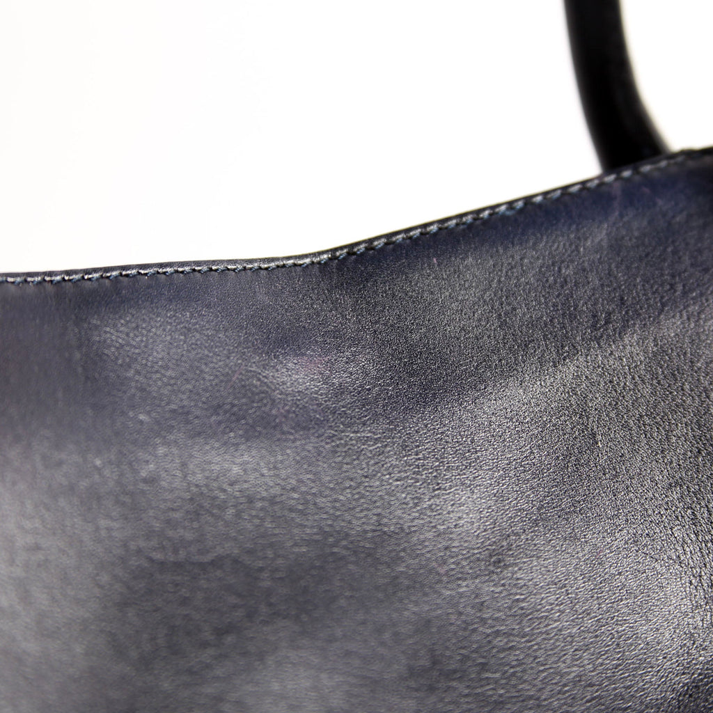 101345 Horsebit Leather Tote Navy