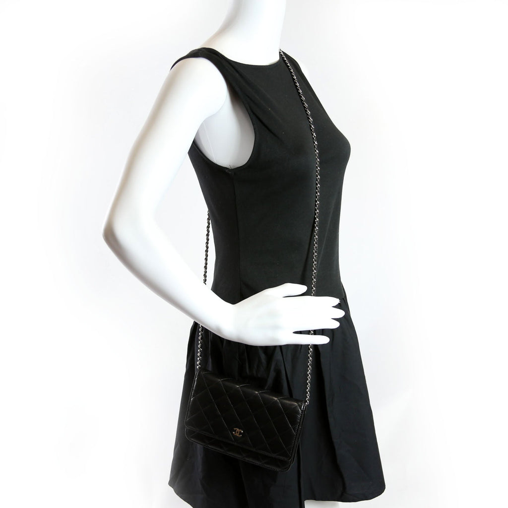WOC Classic Quilted Lambskin Black