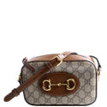760196 Horsebit 1955 GG Supreme Shoulder Bag Small Brown