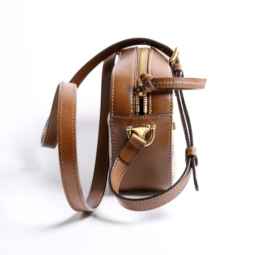 760196 Horsebit 1955 GG Supreme Shoulder Bag Small Brown