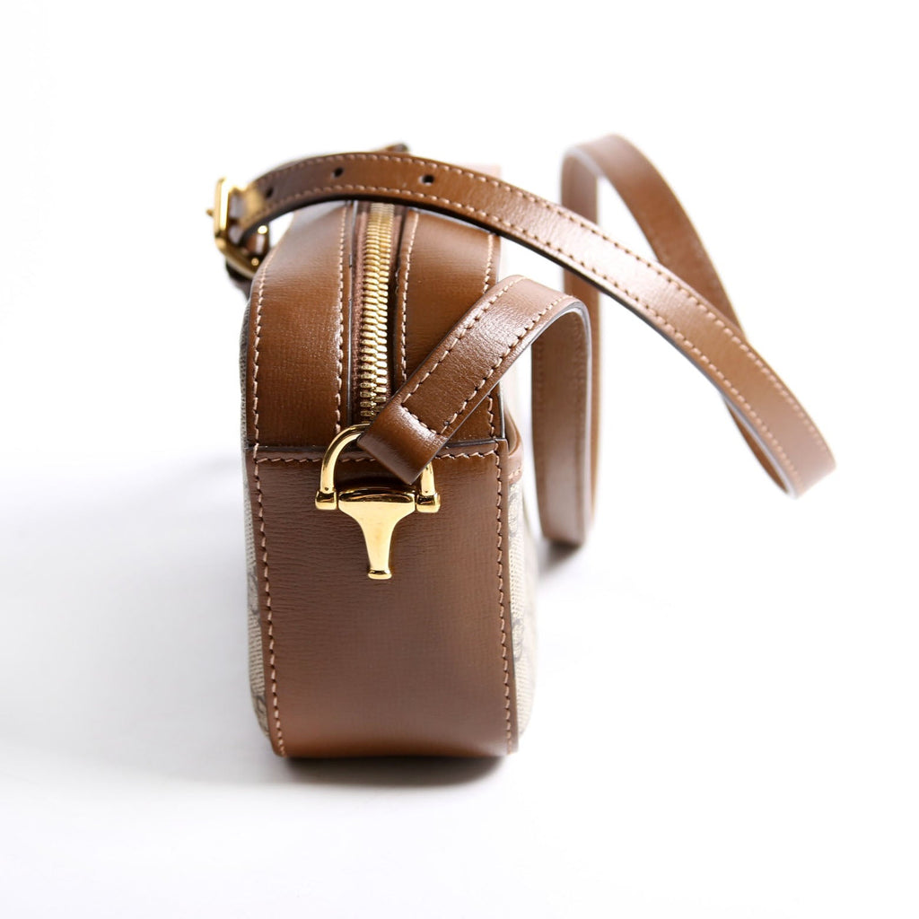 760196 Horsebit 1955 GG Supreme Shoulder Bag Small Brown