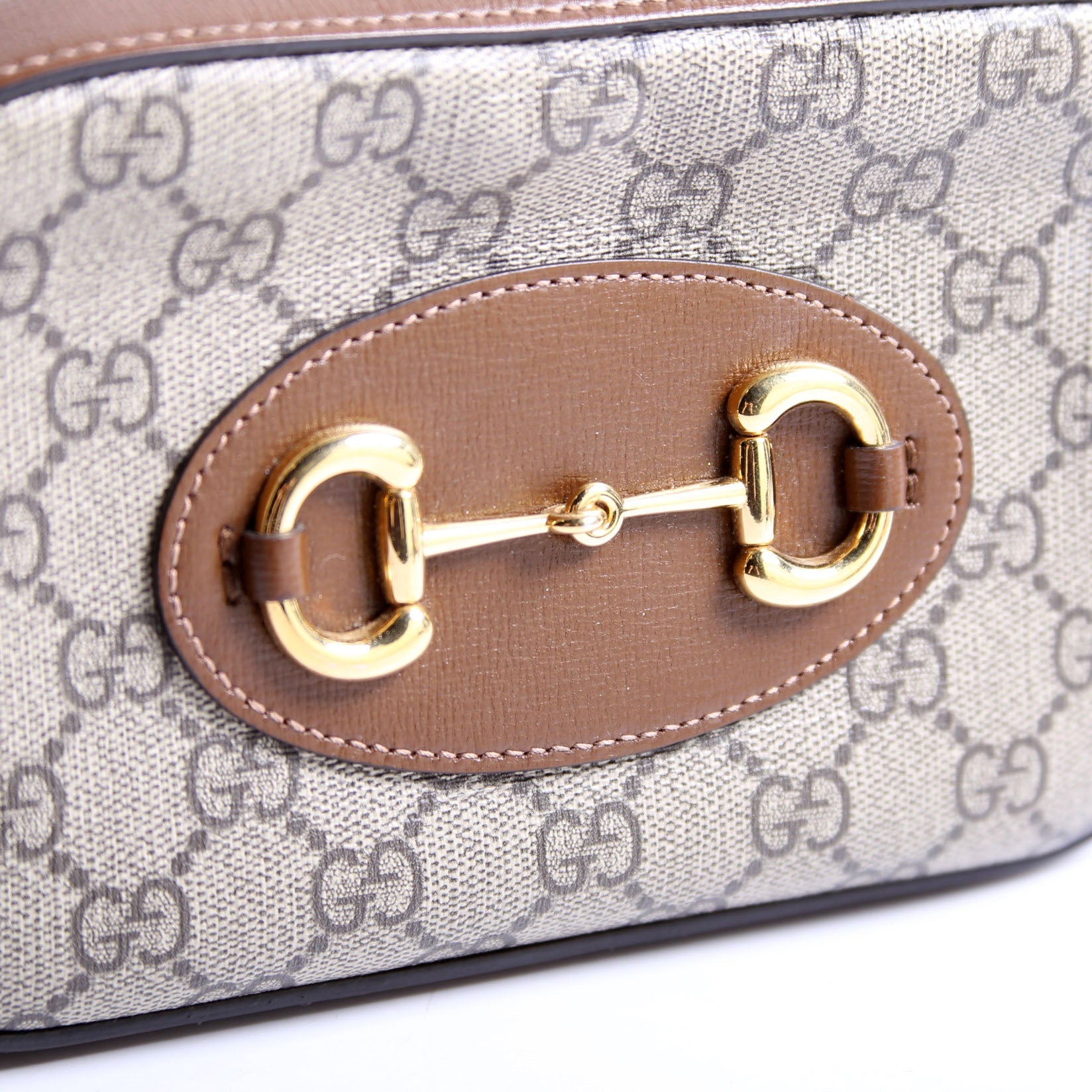 760196 Horsebit 1955 GG Supreme Shoulder Bag Small Brown