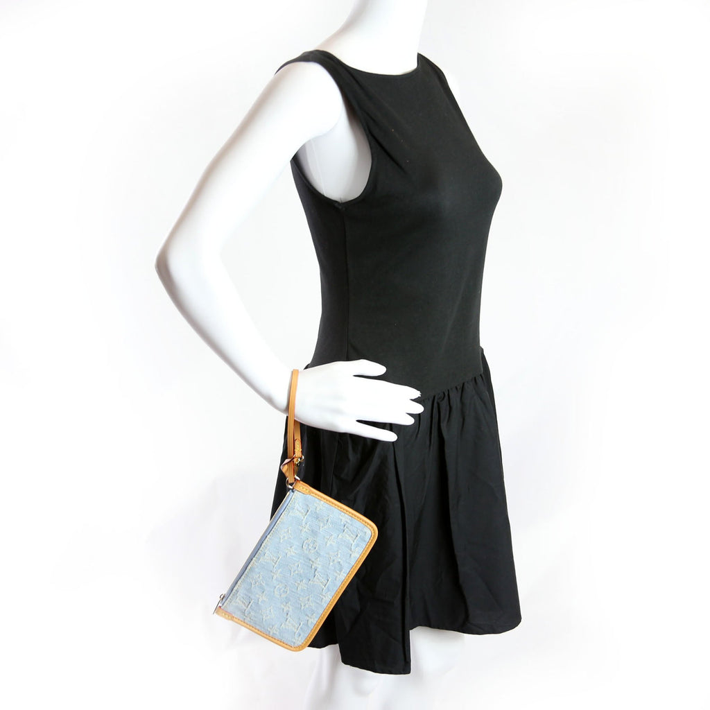 Pochette Only Carryall PM Denim Monogram Blue/Brown