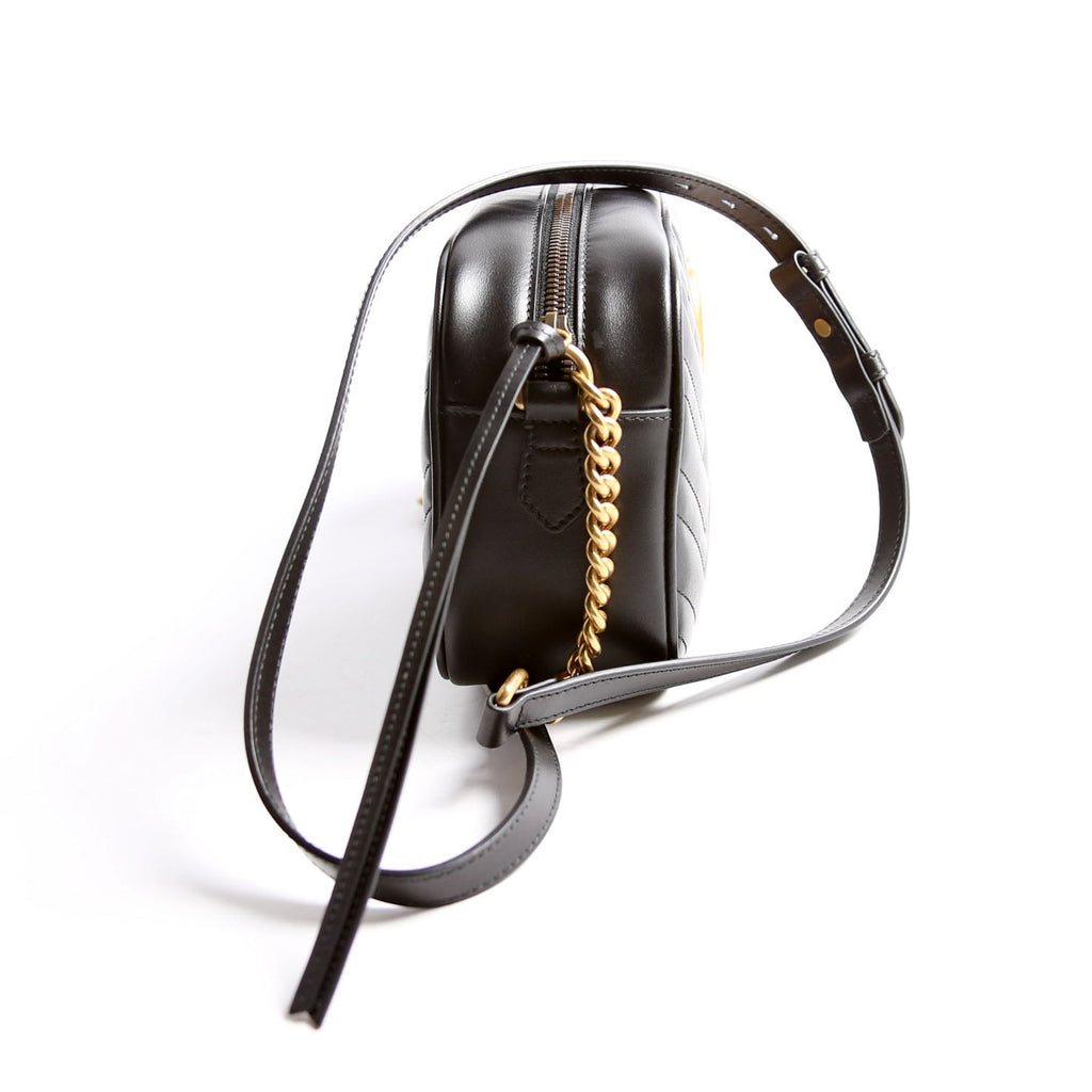 447632 Marmont Small Leather Camera Black