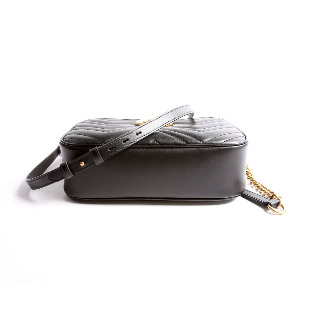 447632 Marmont Small Leather Camera Black
