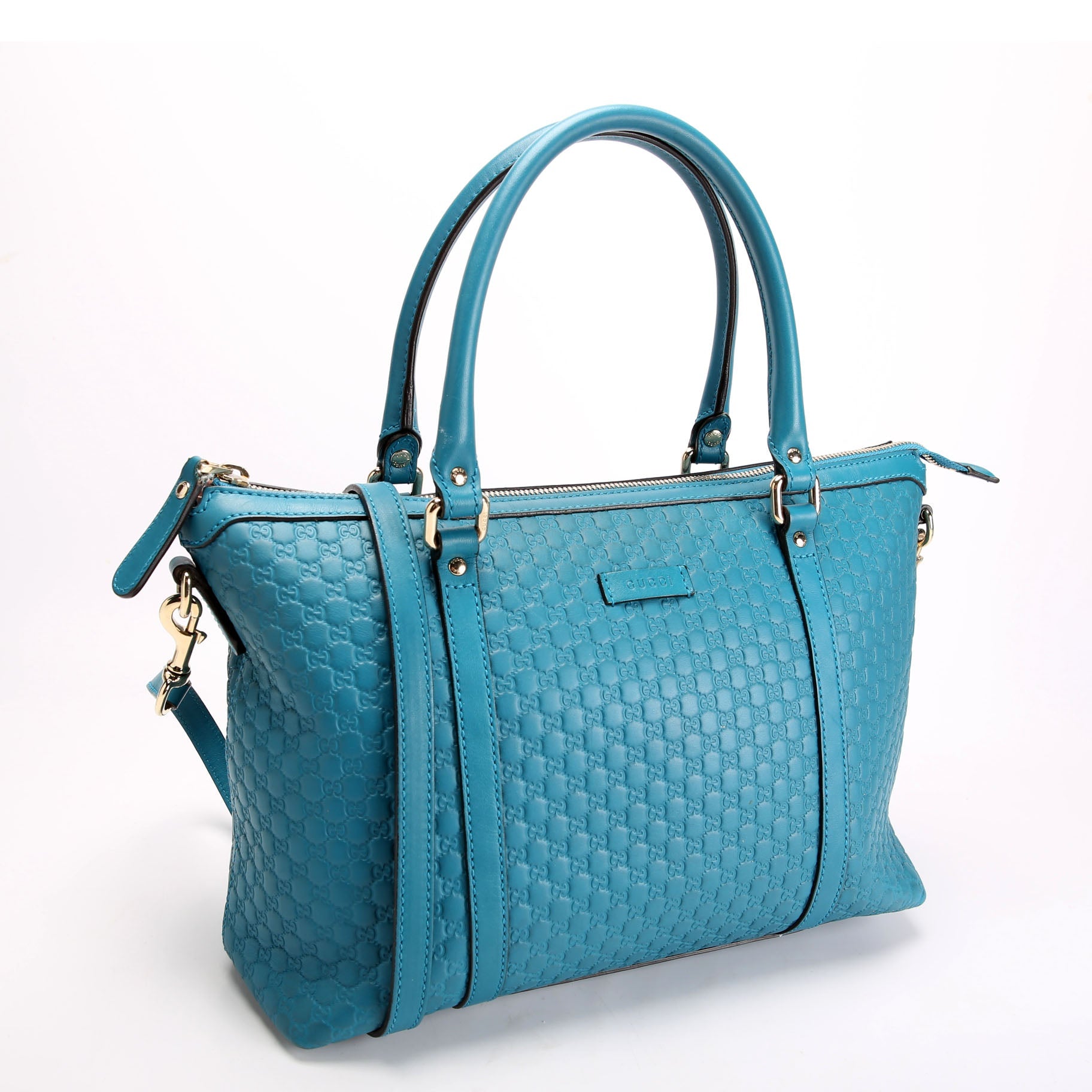 449656 Marguax Satchel Micrio Guccissima Teal