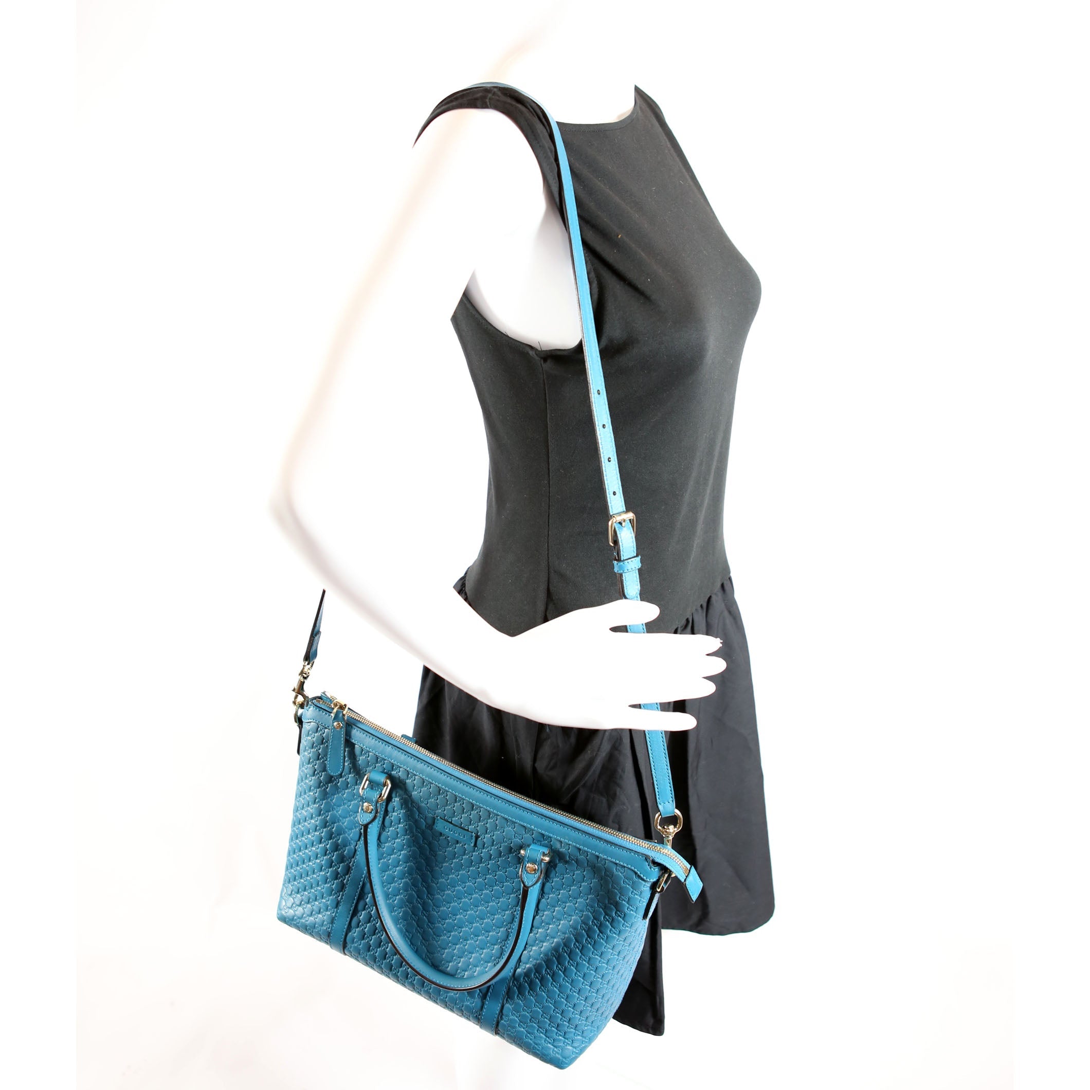 449656 Marguax Satchel Micrio Guccissima Teal