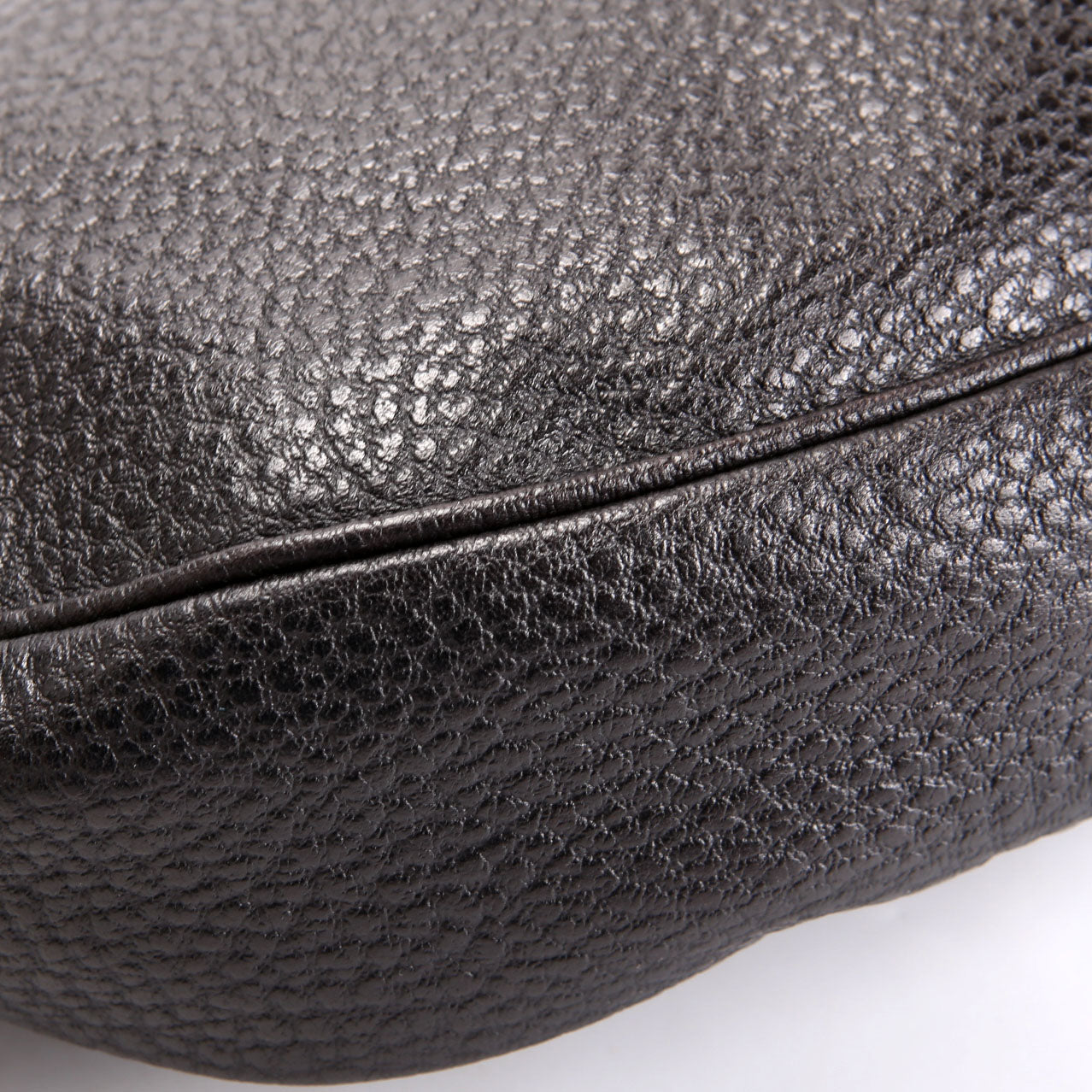 137577 Bamboo Ring Leather Hobo Black
