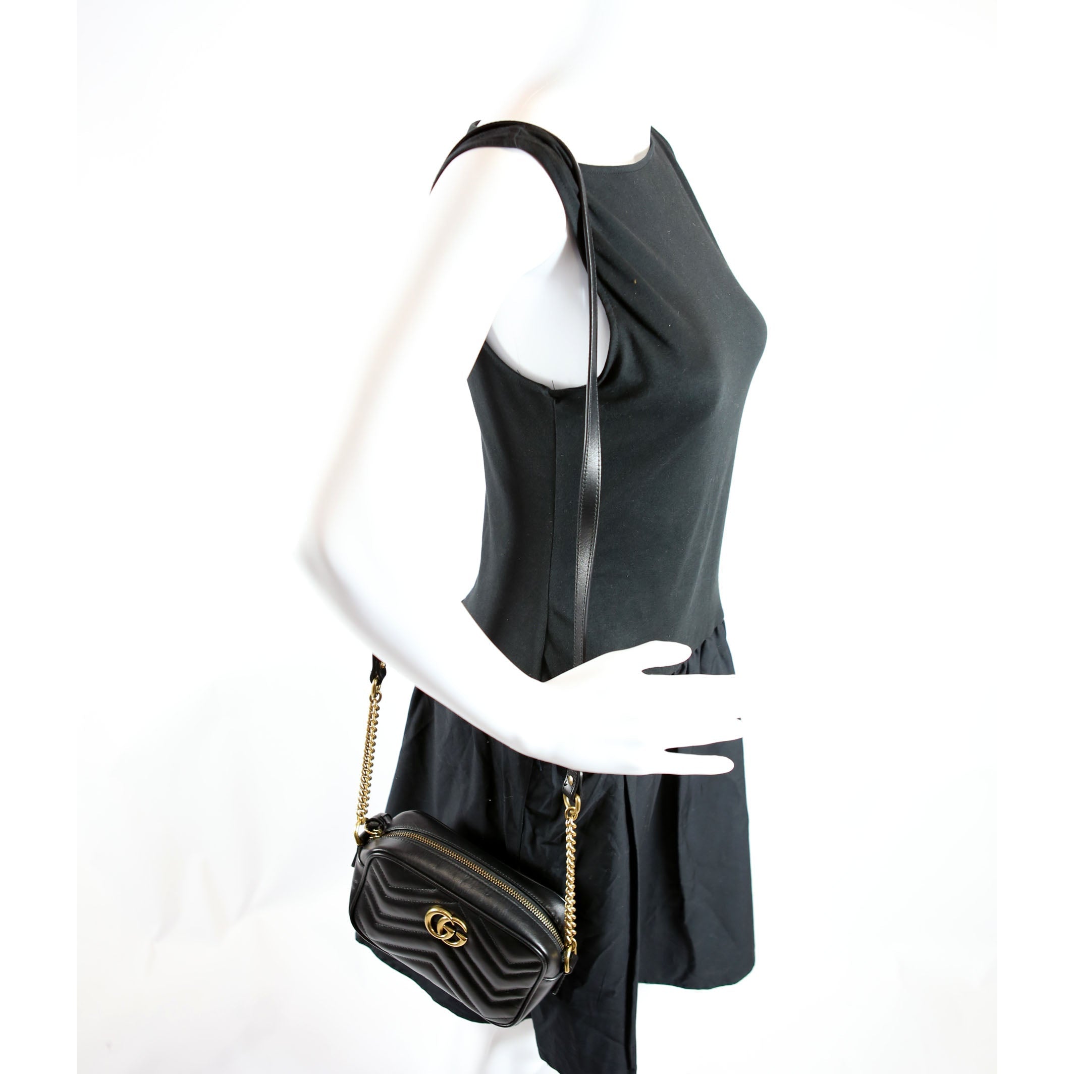 448065 Marmont Mini Camera Bag Black