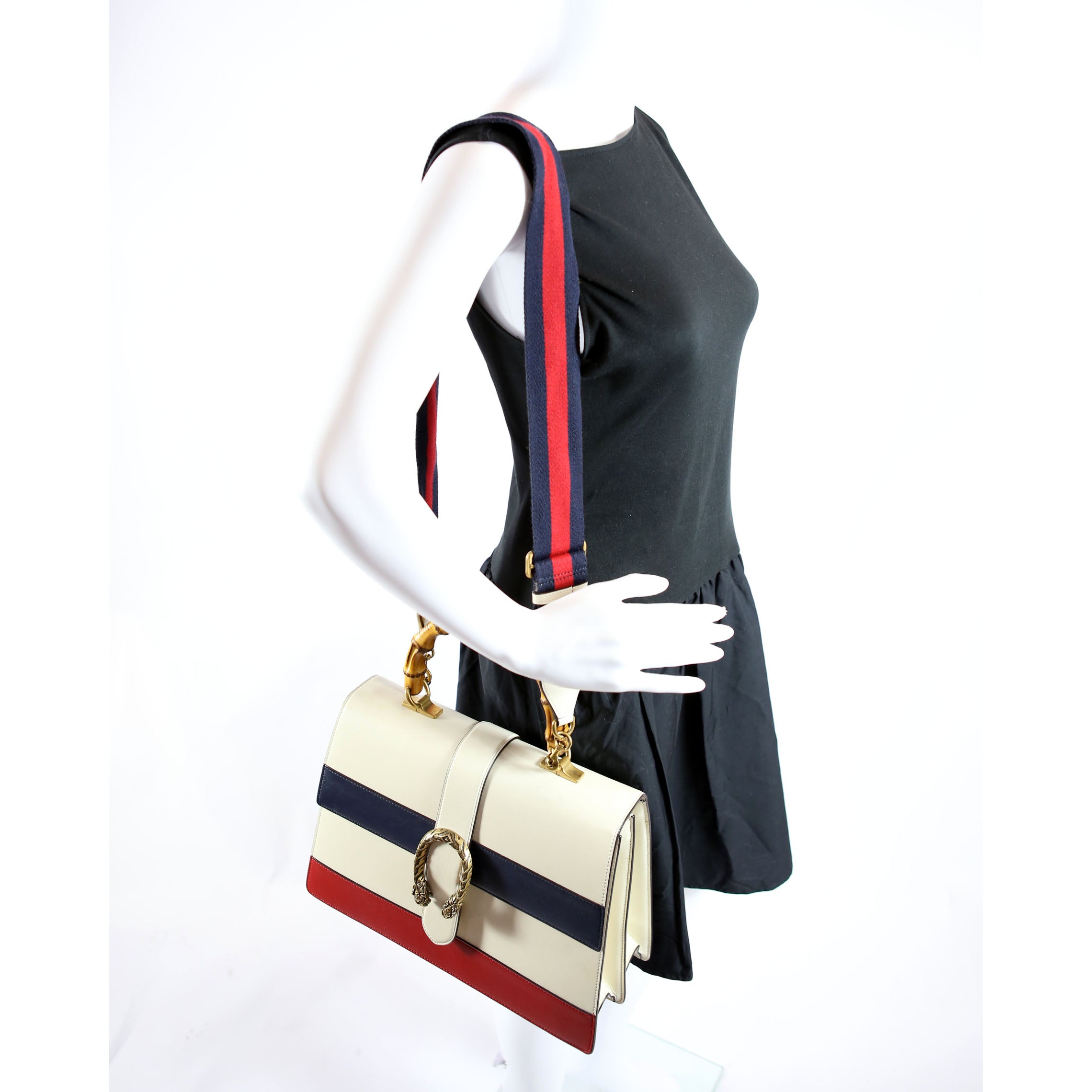 421999 Dionysus Top Handle Large white/Blue/Red