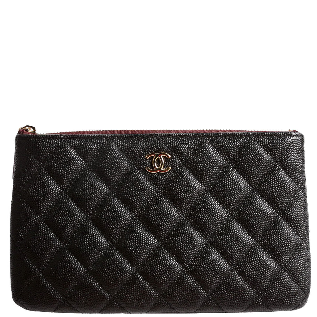 Small Zip Pouch Quilted Caviar 29M