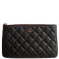 Small Zip Pouch Quilted Caviar 29M