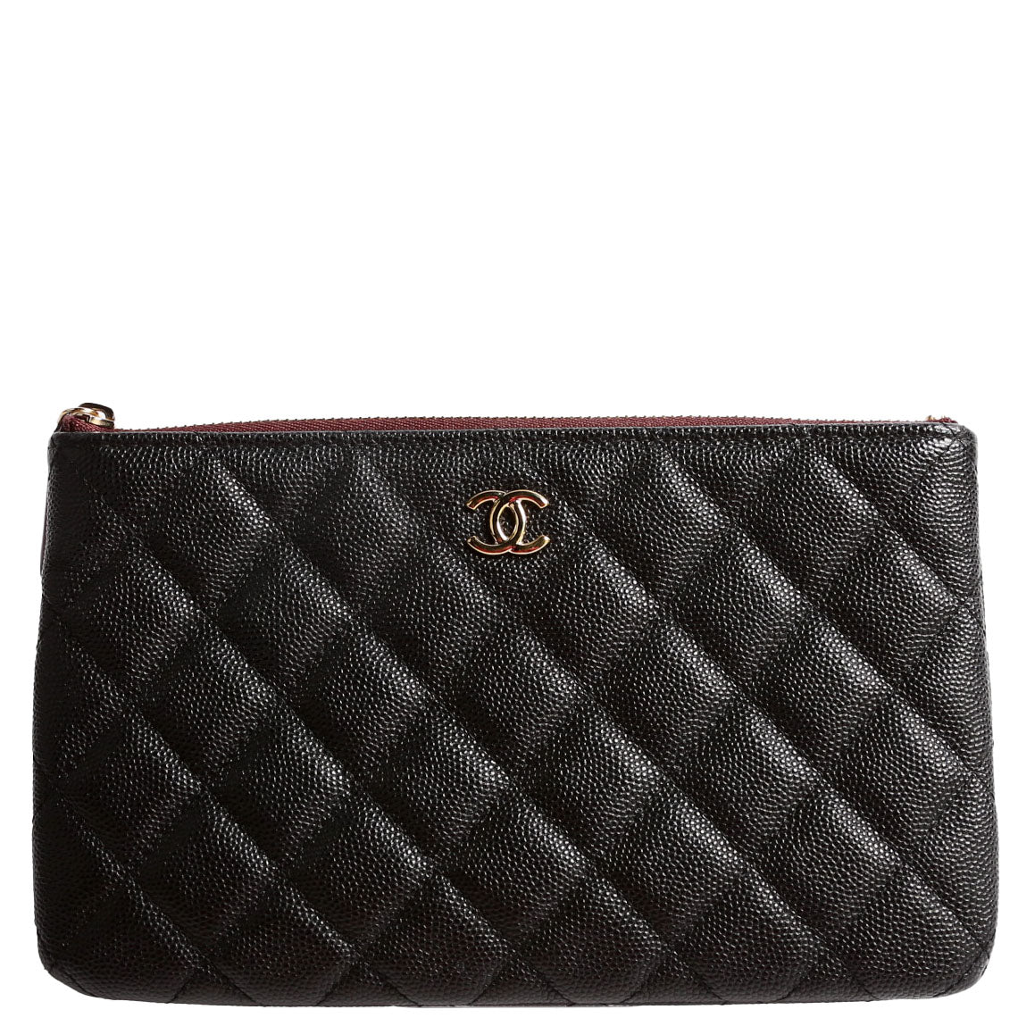 Small Zip Pouch Quilted Caviar 29M